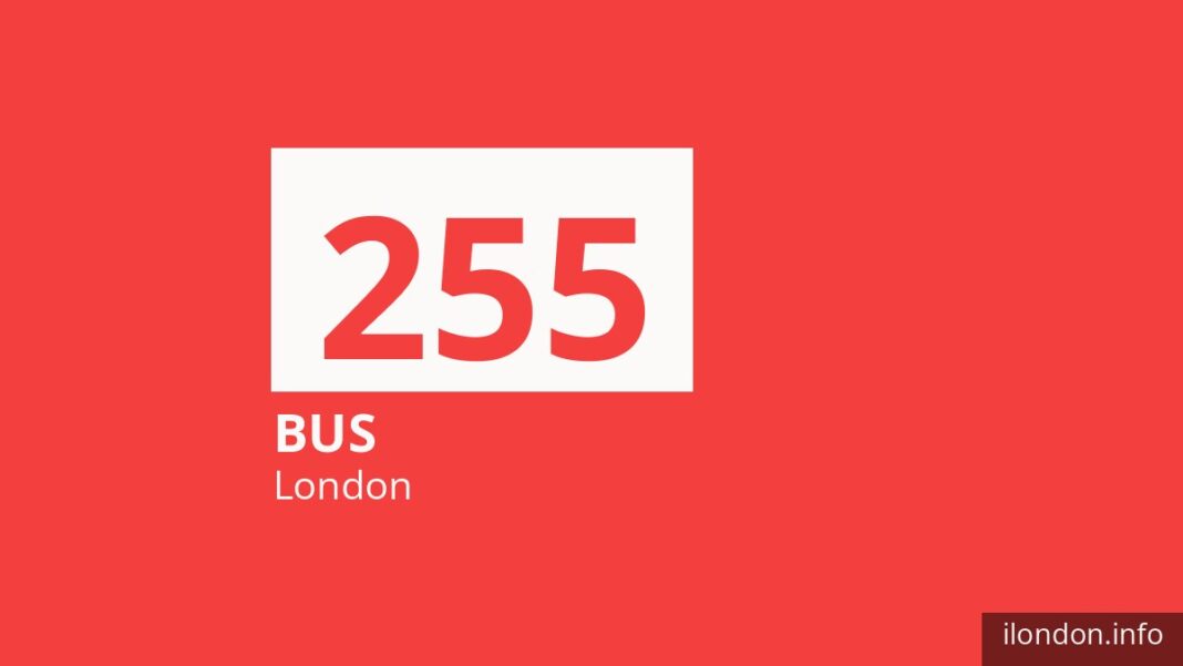 Bus route 255 in London