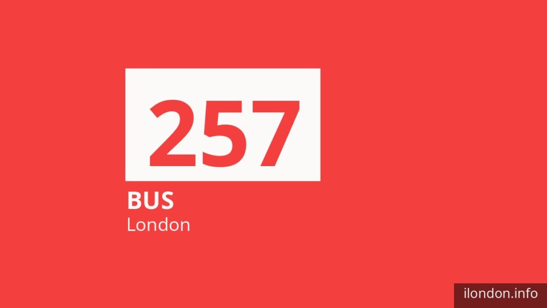 Bus route 257 in London