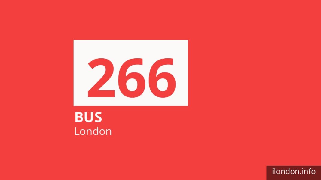Bus route 266 in London
