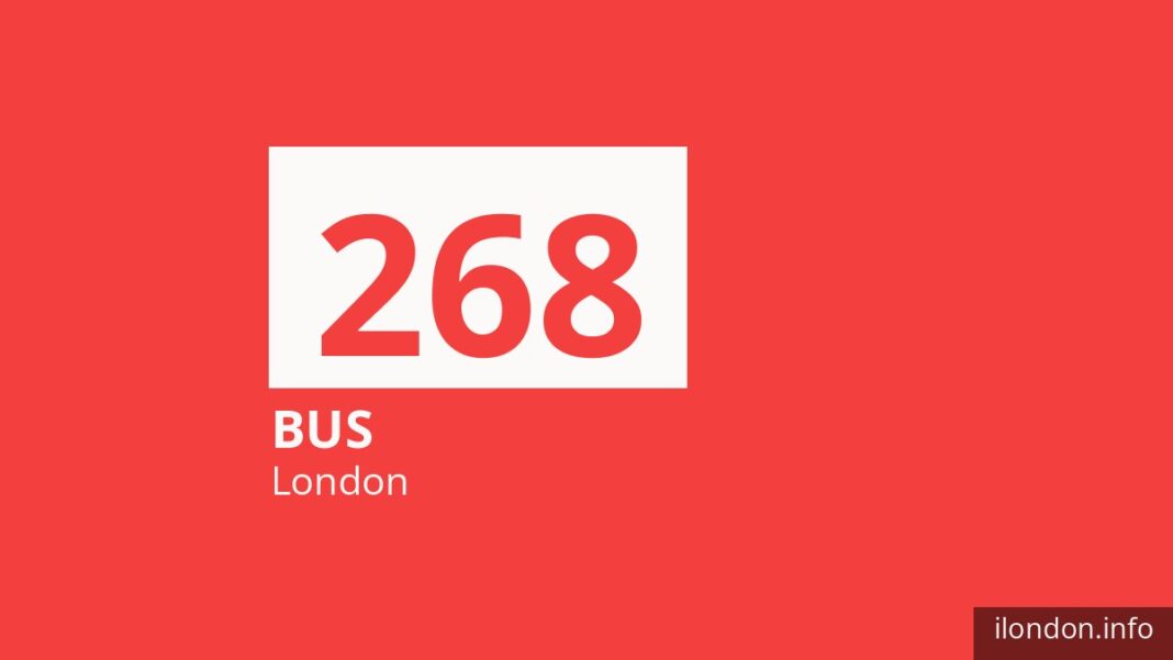 Bus route 268 in London