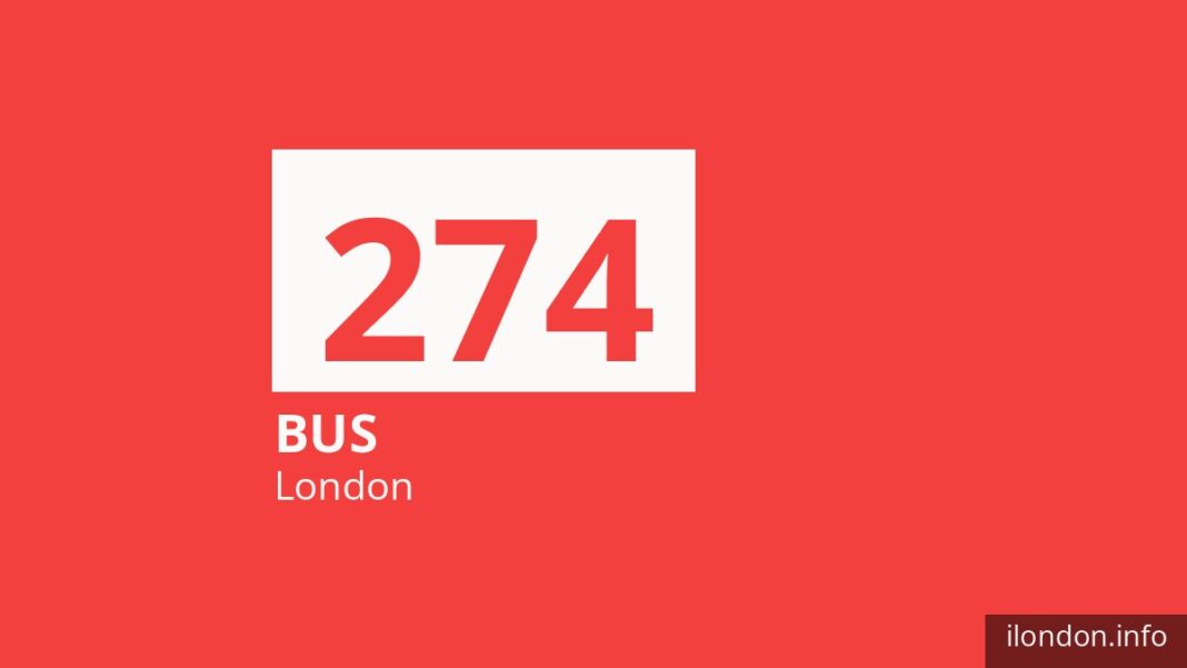Bus route 274 in London