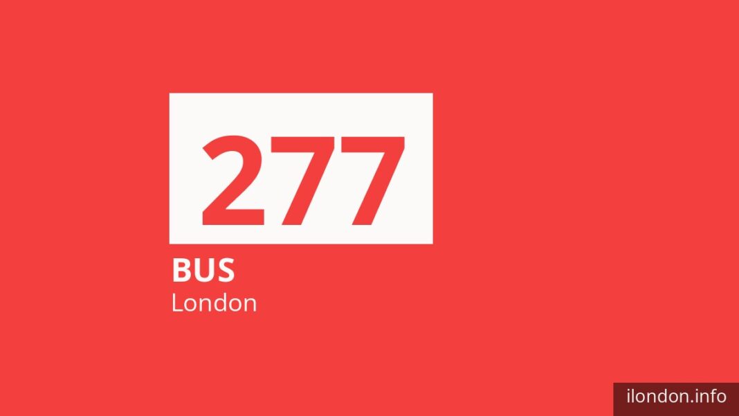 Bus route 277 in London