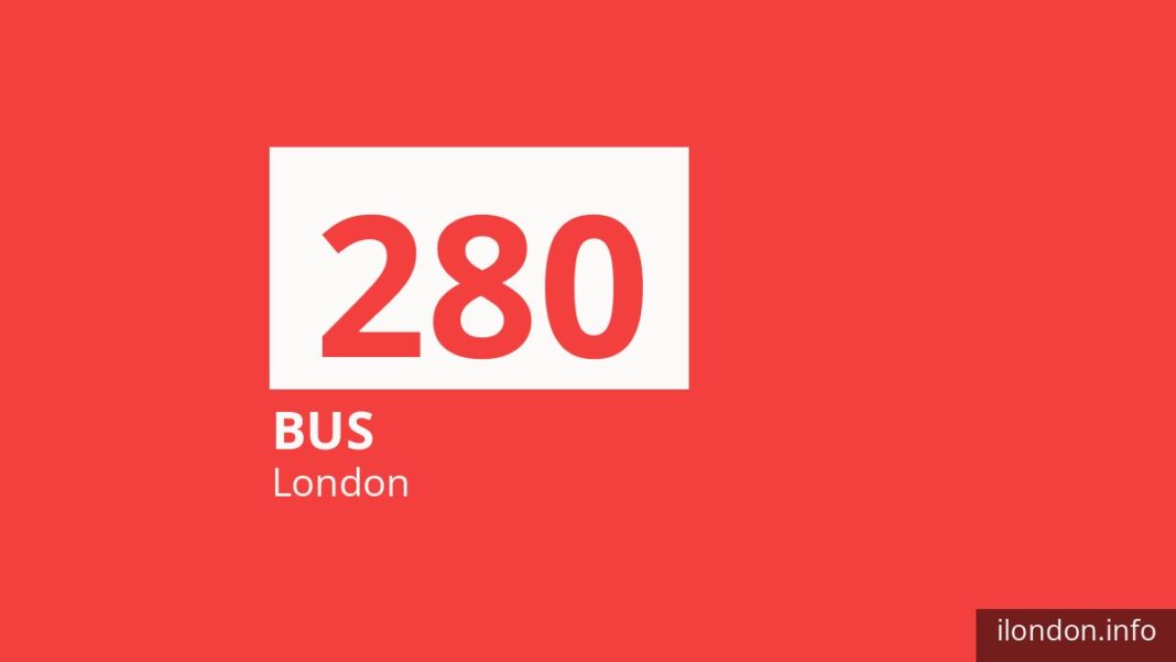 Bus route 280 in London