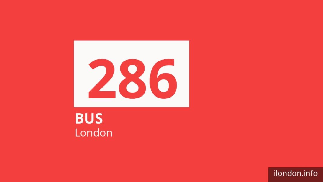 Bus route 286 in London