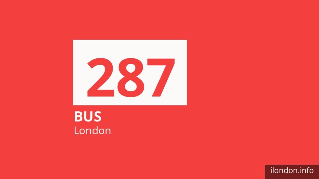 Bus route 287 in London