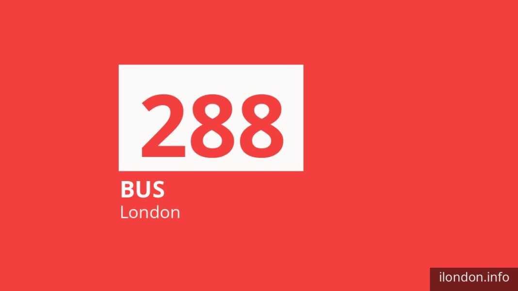 Bus route 288 in London