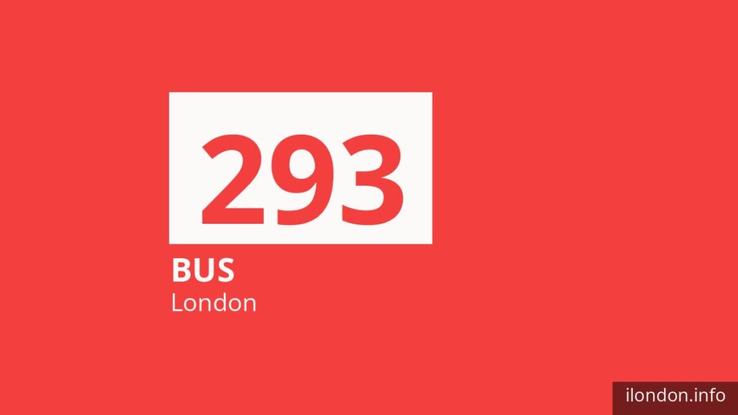 Bus route 293 in London