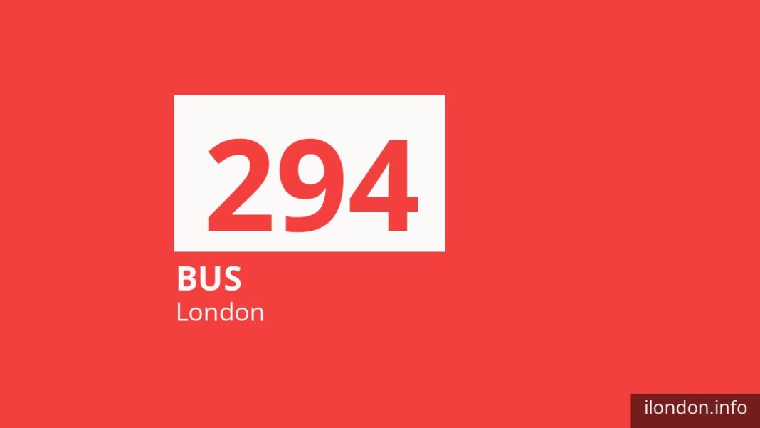 Bus route 294 in London