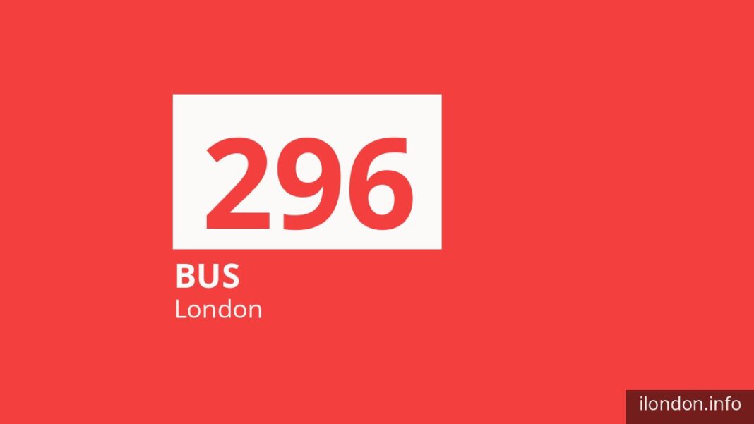 Bus route 296 in London