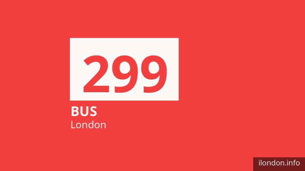 Bus route 299 in London