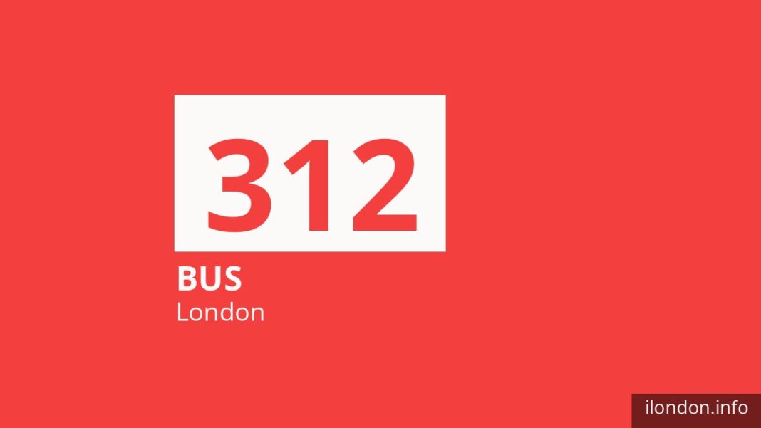 Bus route 312 in London