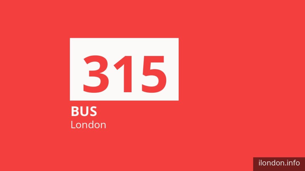Bus route 315 in London