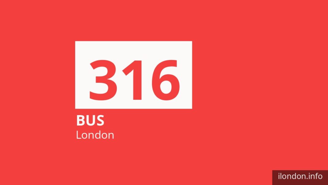 Bus route 316 in London