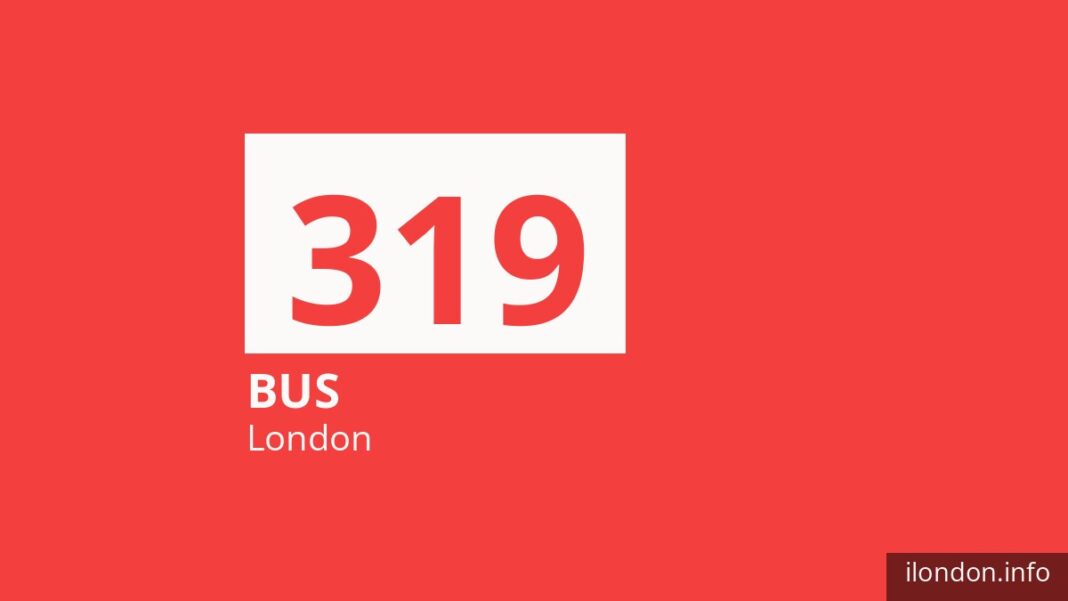 Bus route 319 in London