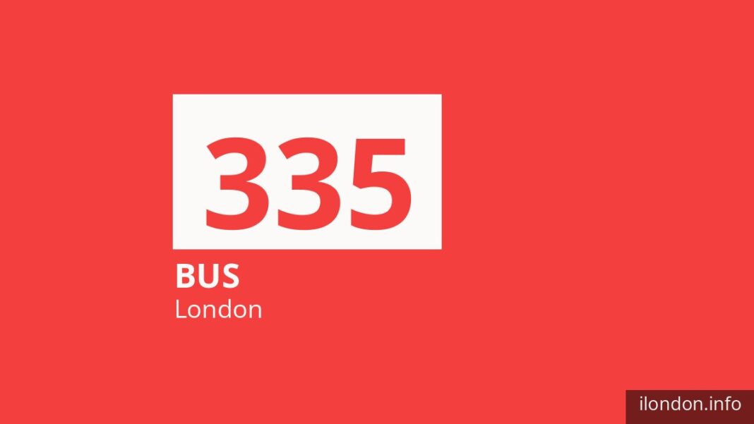 Bus route 335 in London