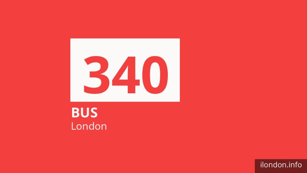 Bus route 340 in London