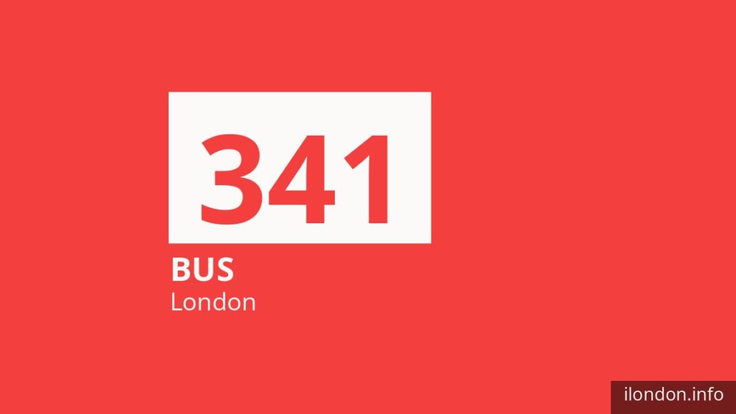Bus route 341 in London