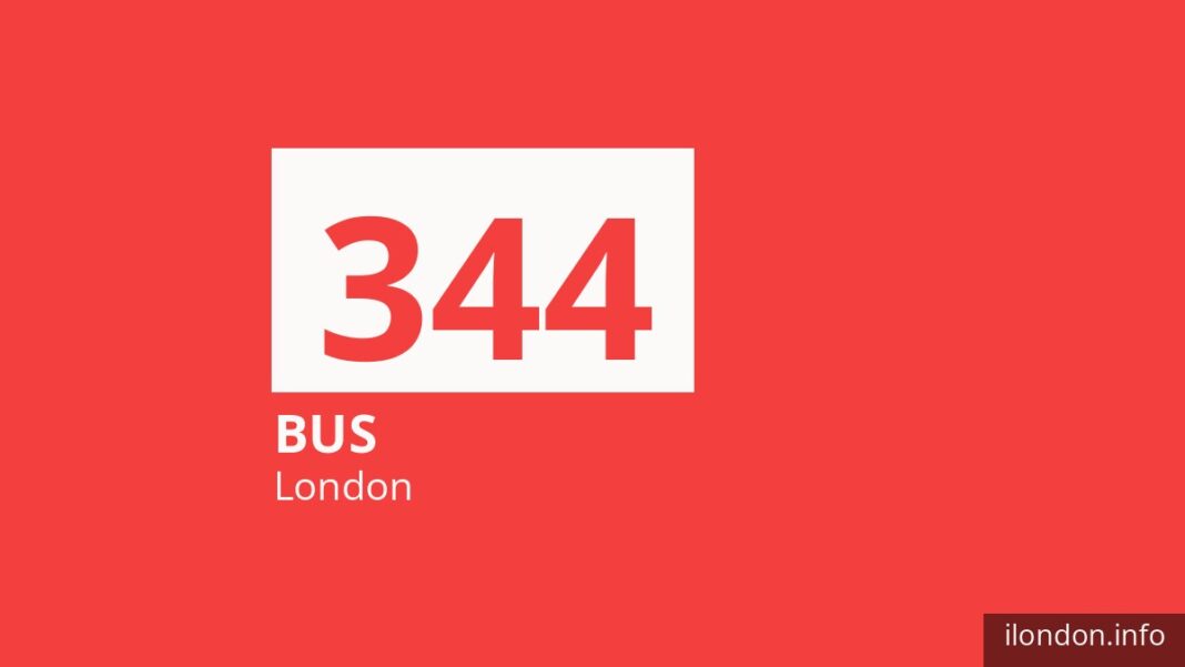Bus route 344 in London