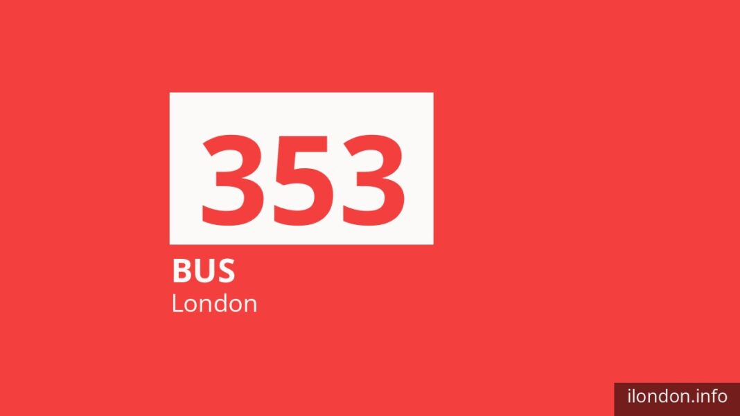 Bus route 353 in London