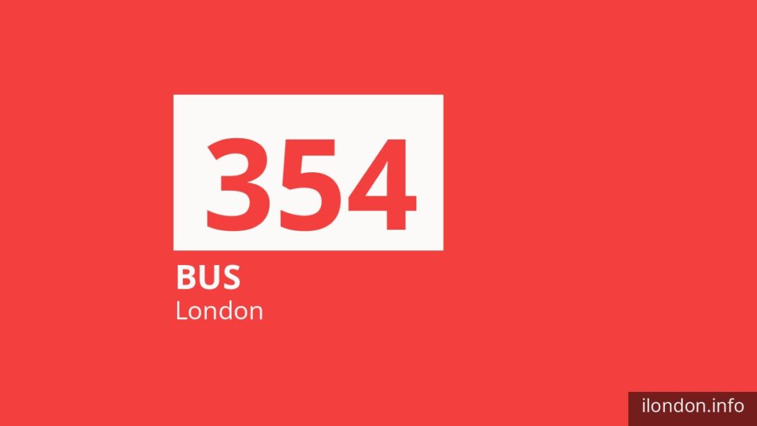 Bus route 354 in London