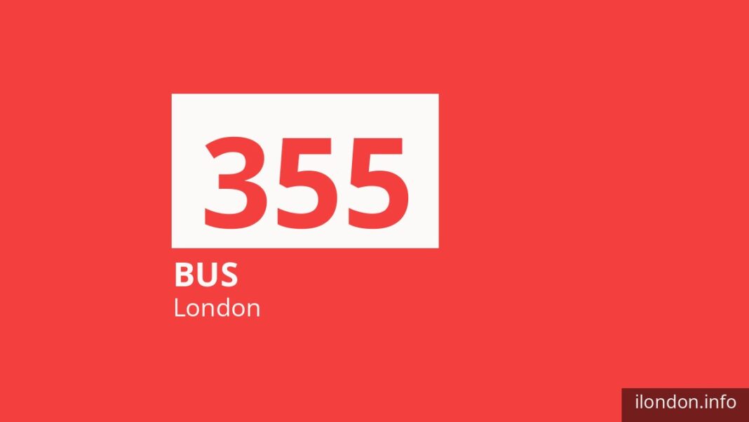 Bus route 355 in London