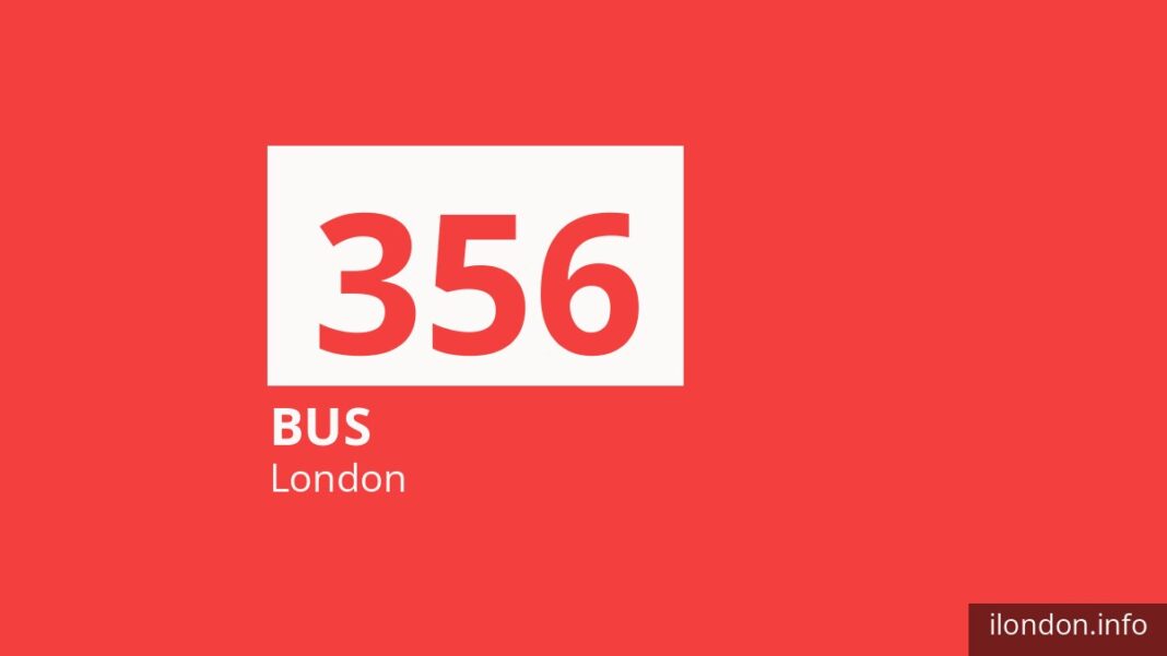 Bus route 356 in London