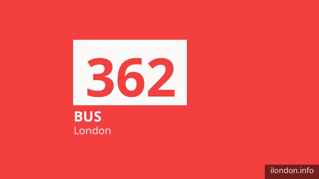 Bus route 362 in London