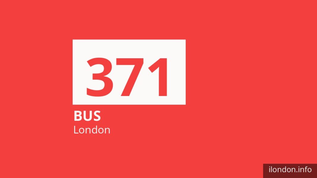 Bus route 371 in London