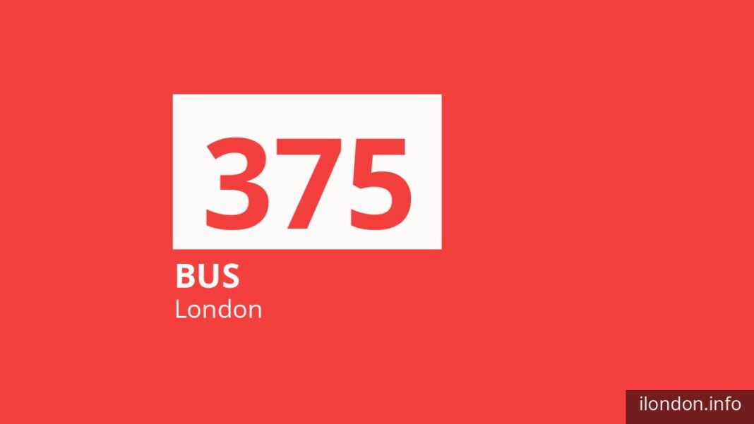 Bus route 375 in London