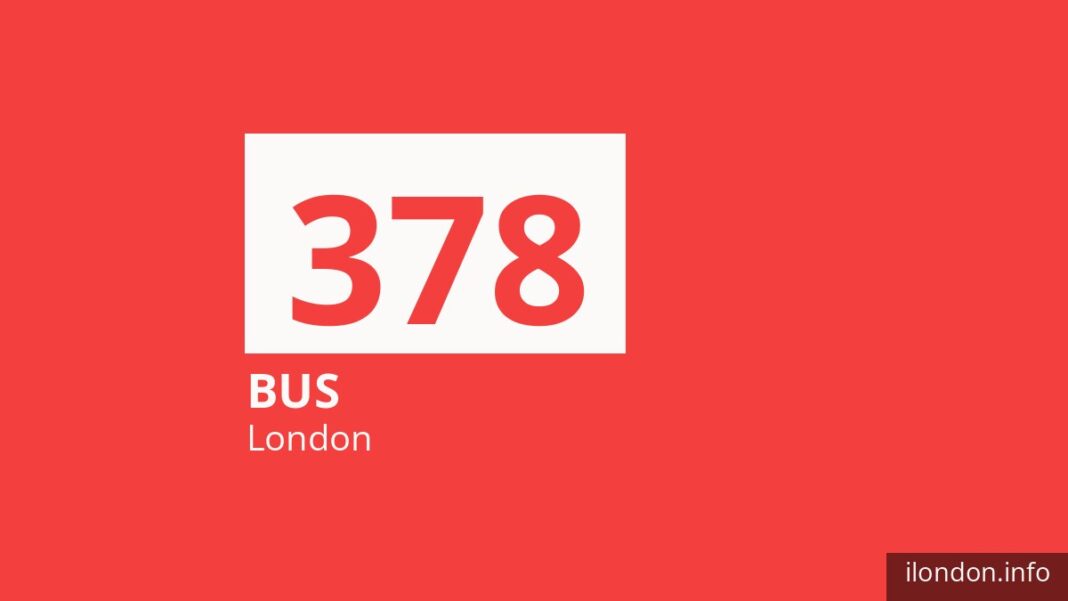 Bus route 378 in London