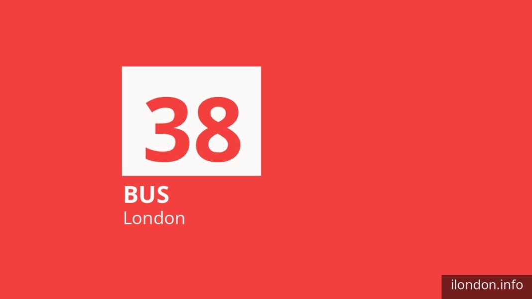 Bus route 38 in London