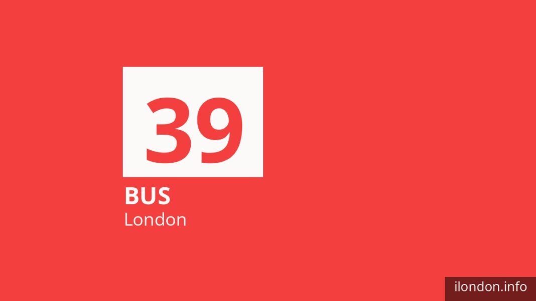 Bus route 39 in London