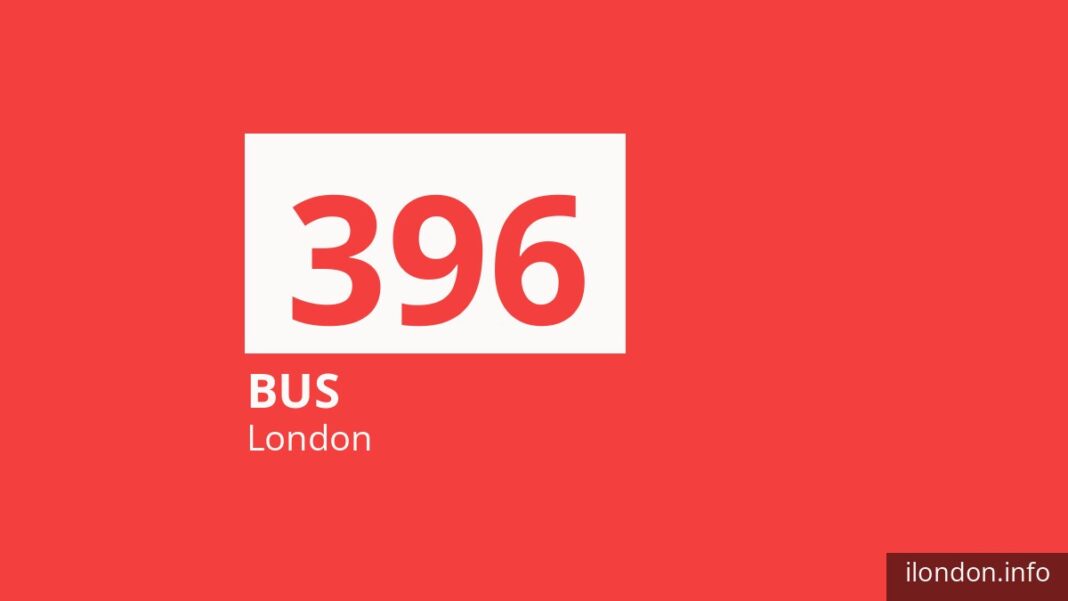 Bus route 396 in London