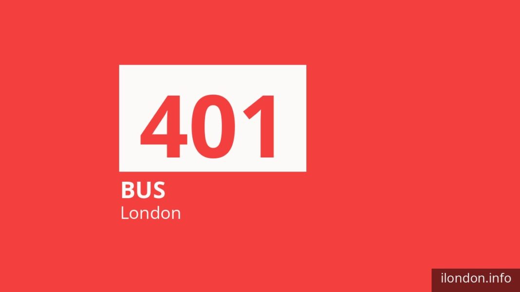 Bus route 401 in London