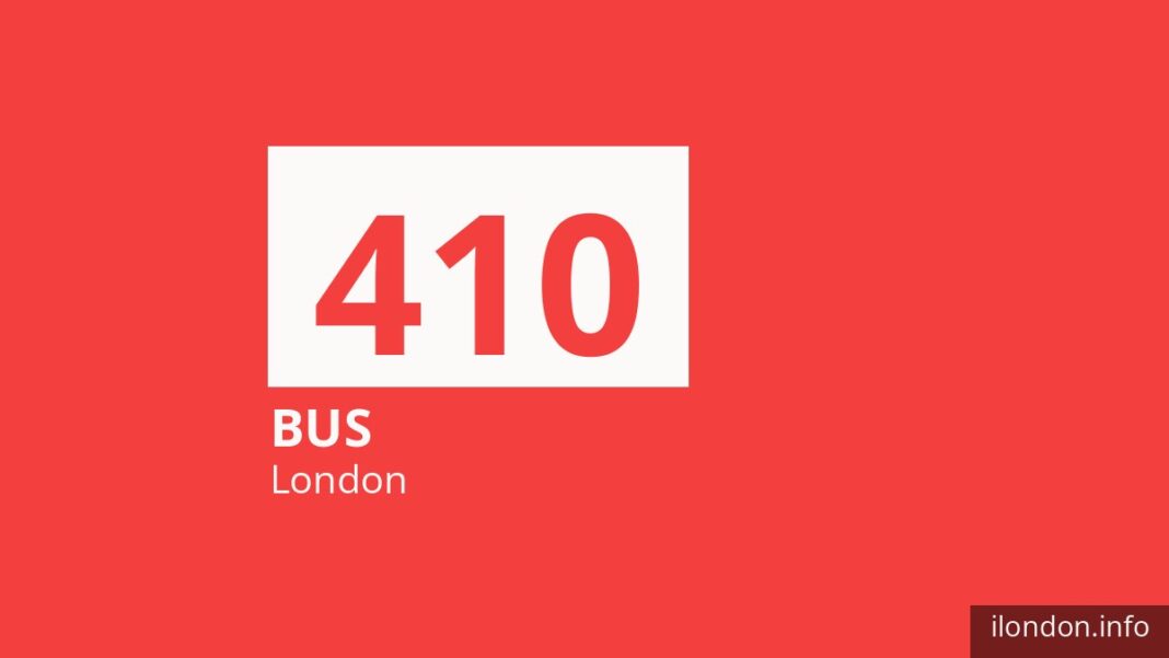 Bus route 410 in London