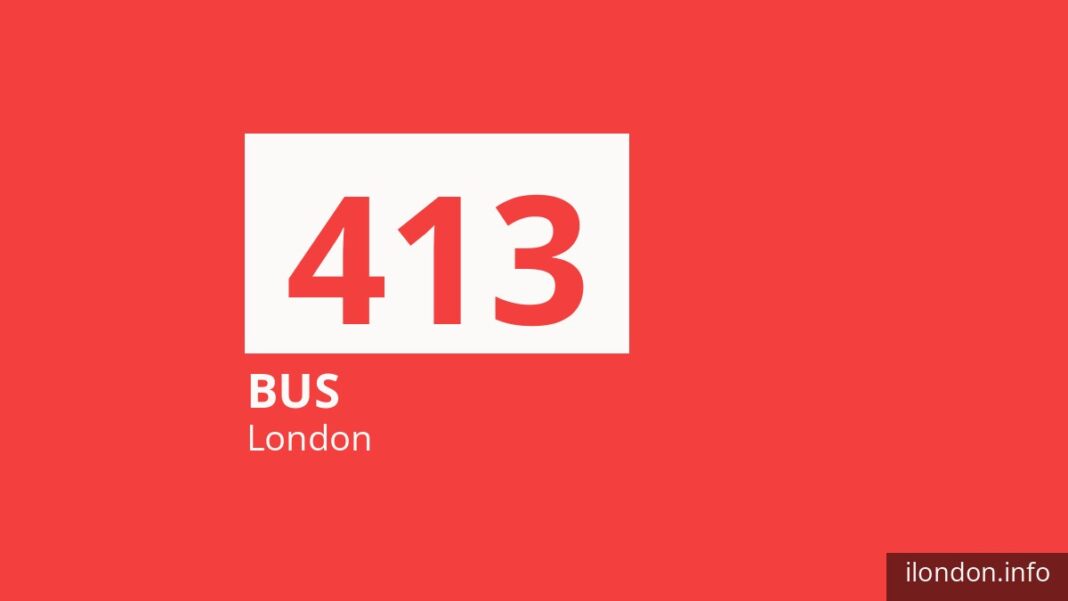 Bus route 413 in London