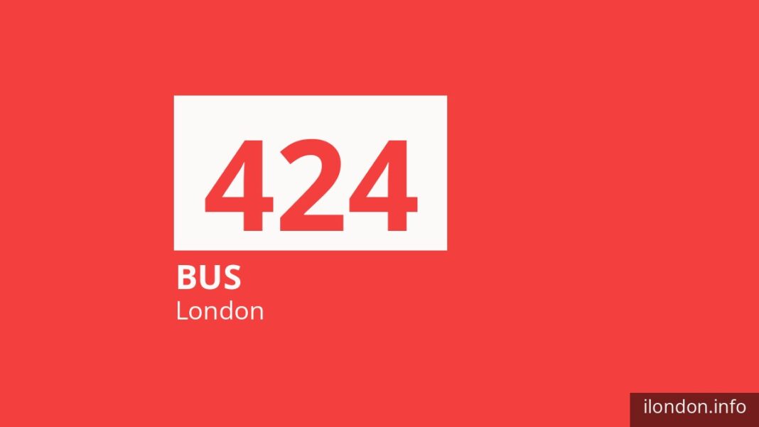 Bus route 424 in London