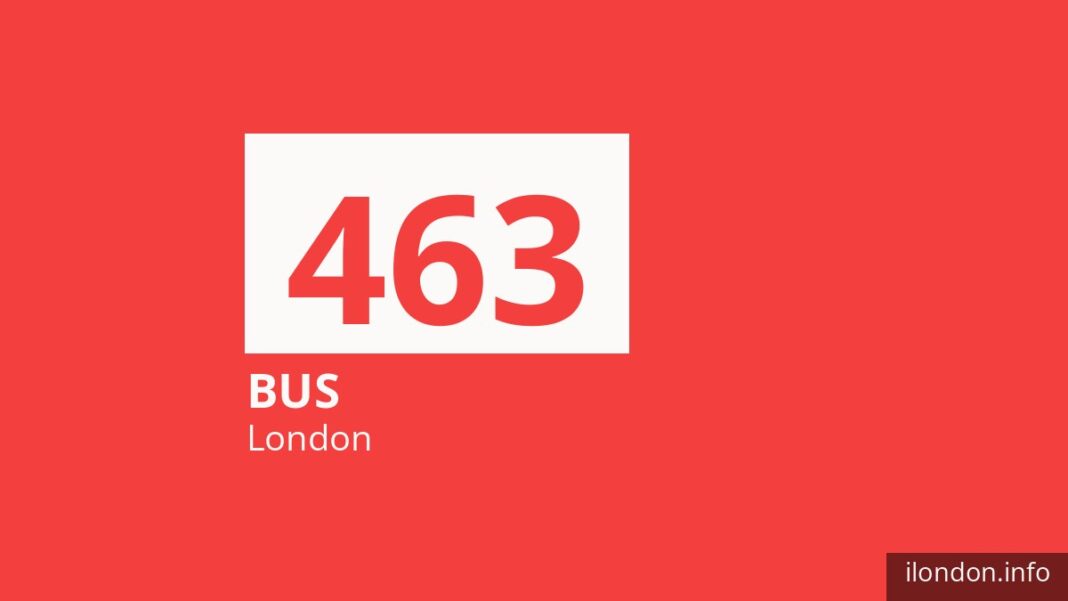 Bus route 463 in London