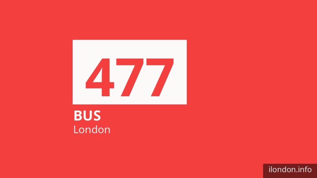 Bus route 477 in London