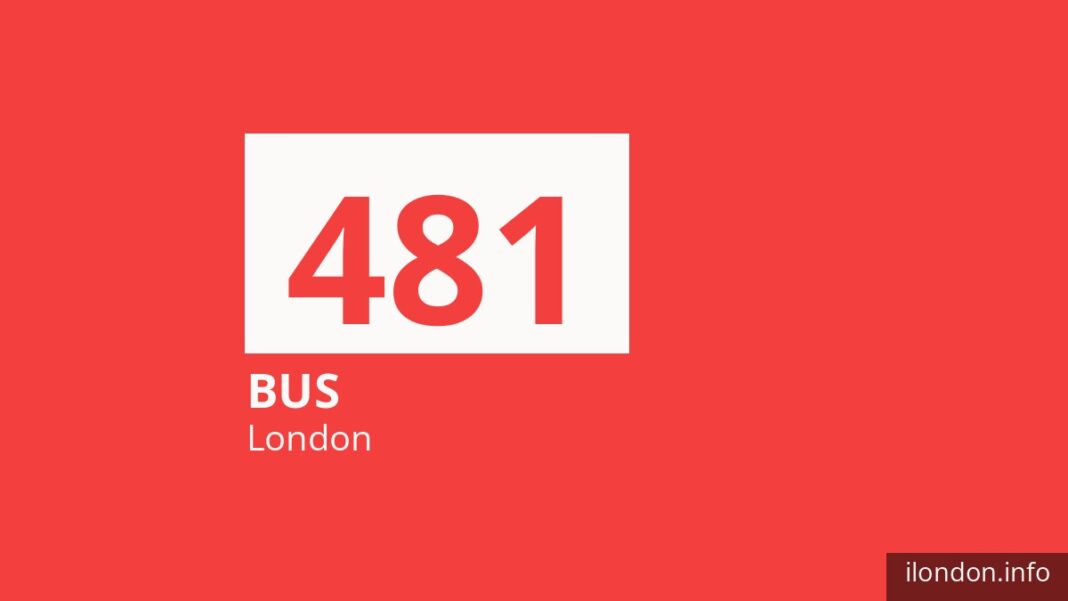 Bus route 481 in London
