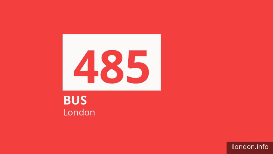 Bus route 485 in London