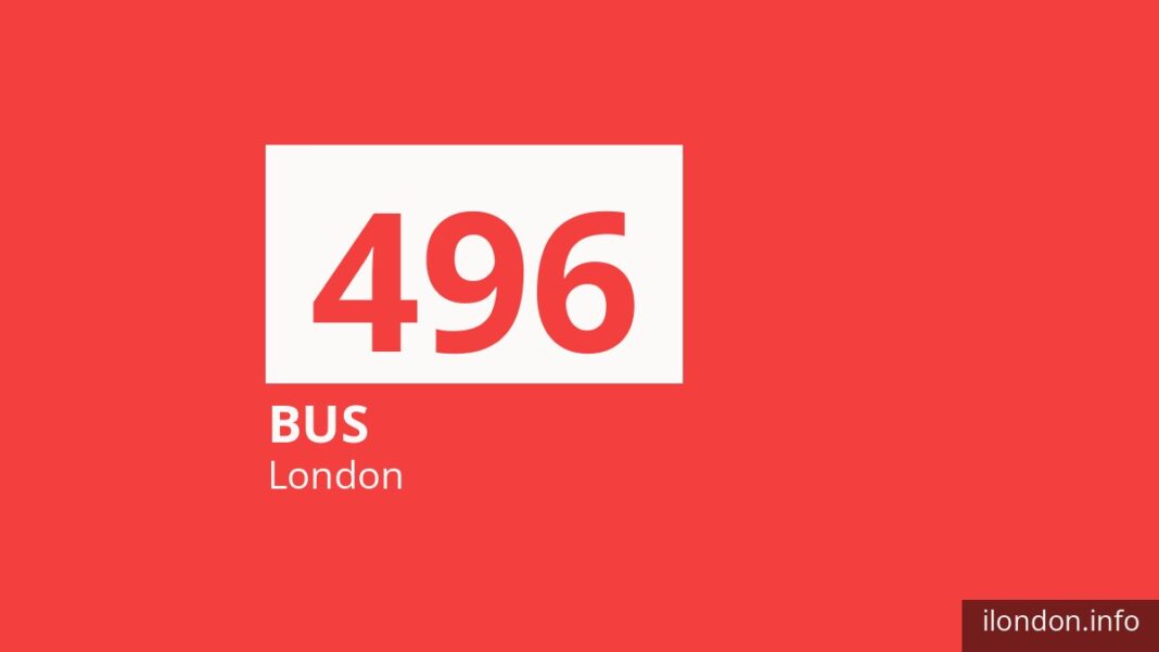 Bus route 496 in London