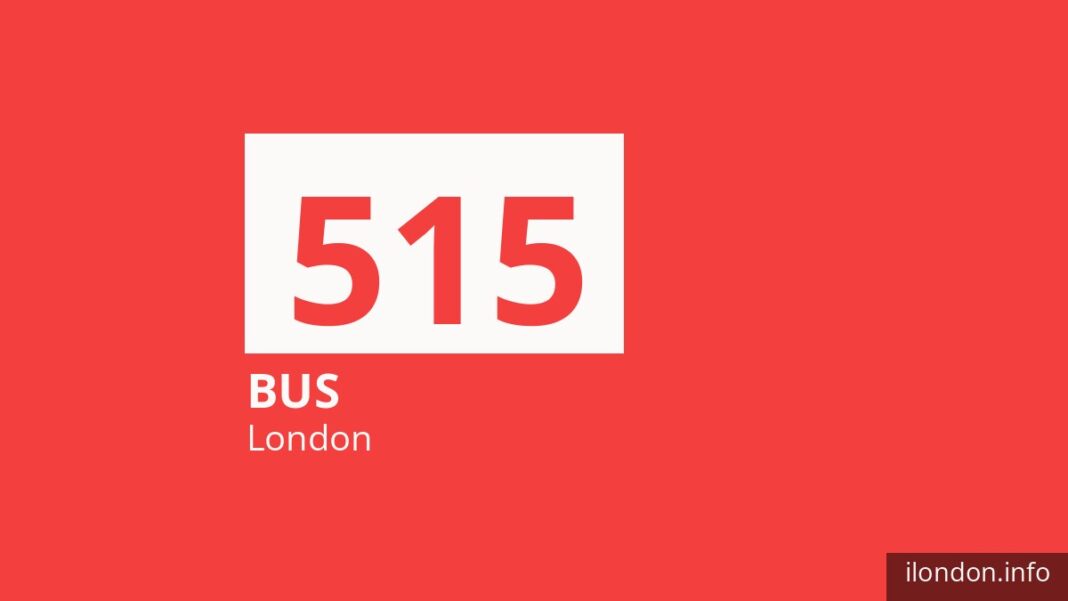 Bus route 515 in London