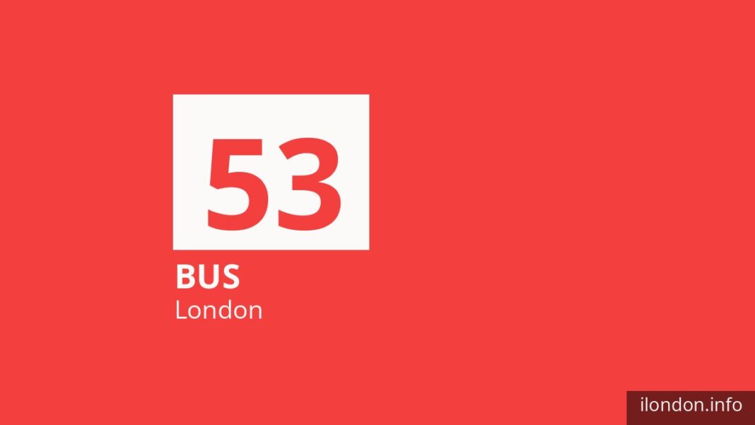 Bus route 53 in London