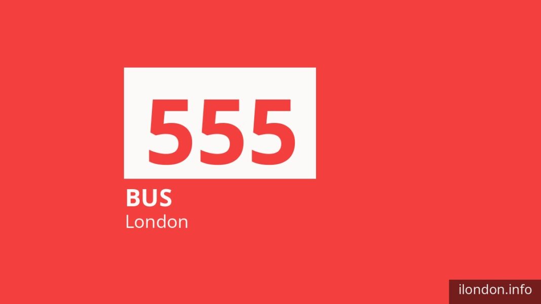 Bus route 555 in London