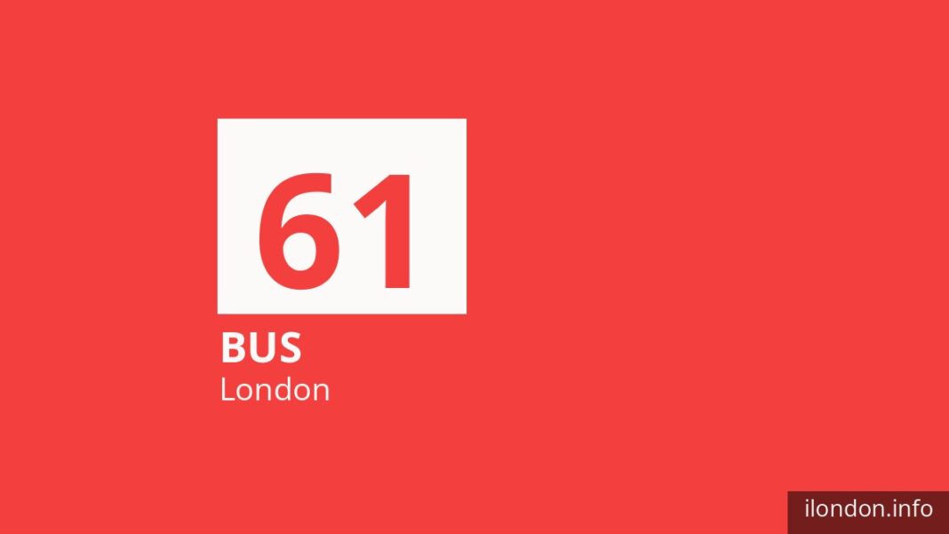 Bus route 61 in London