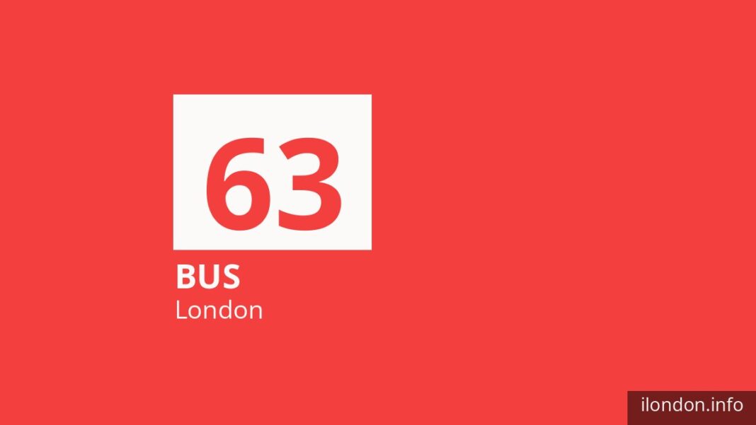 Bus route 63 in London