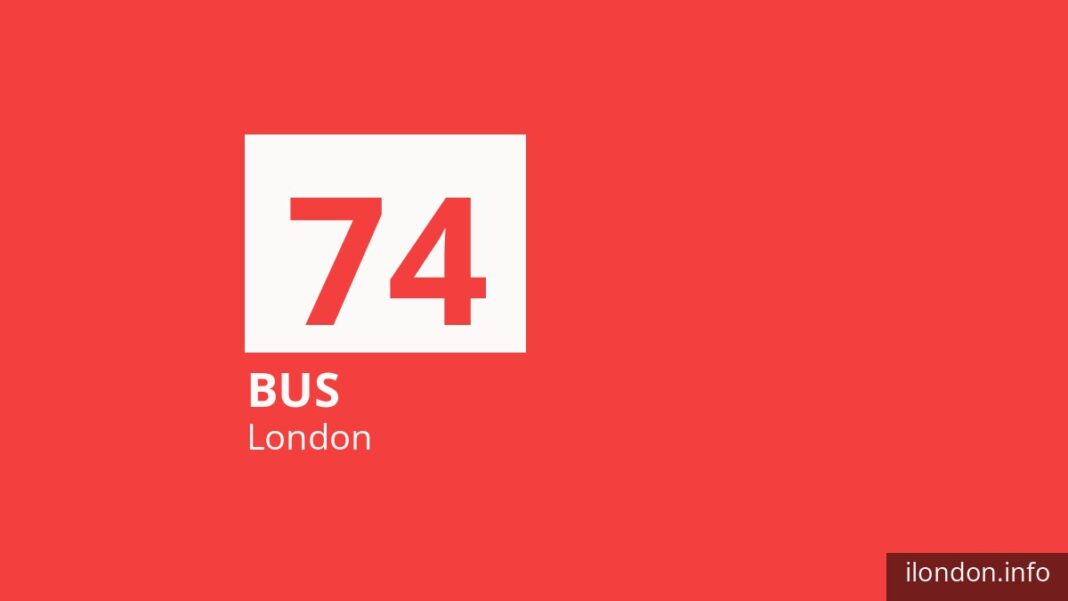 Bus route 74 in London