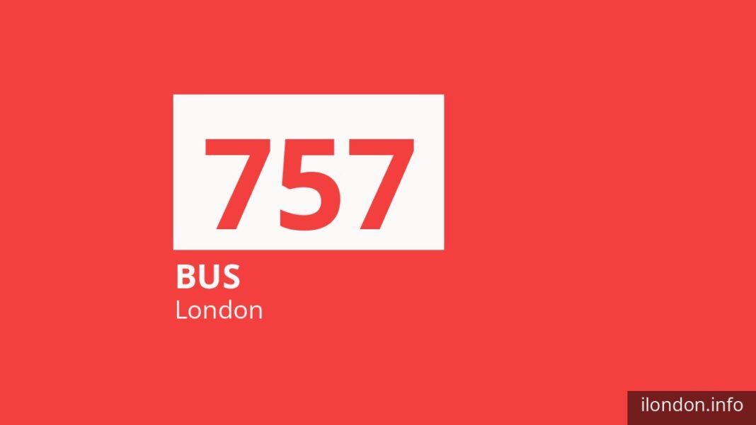 Bus route 757 in London