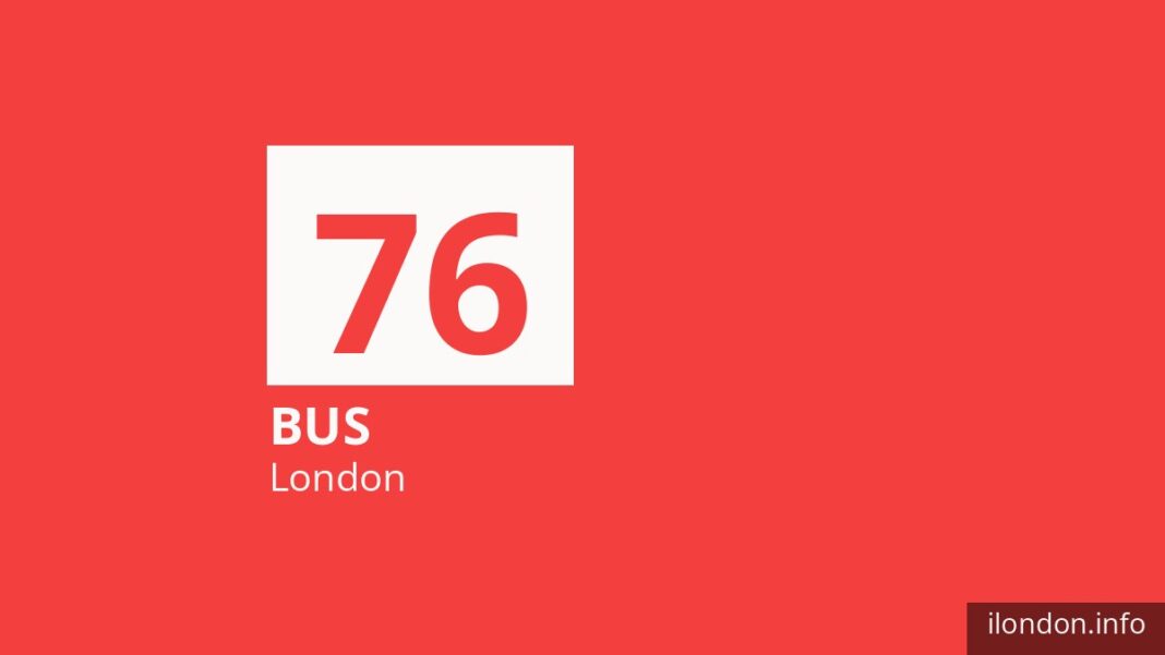 Bus route 76 in London